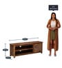 Dyna Solid Wood TV Console with Storage Space in Rustic Teak Finish