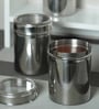 1 Ltr See Through Steel Round Storage Canister