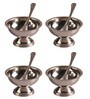 Silver 150 ML Stainless Steel 4 Pcs Ice cream Cups With Spoons