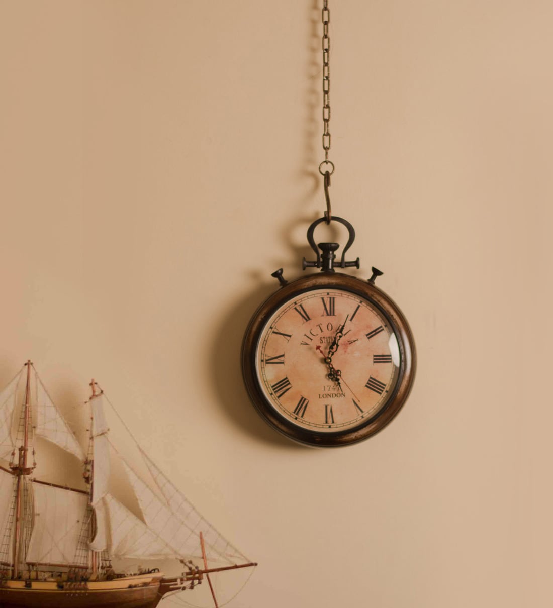 Buy Multicolor Metal Analog Wall Clock by EStudio Online Vintage