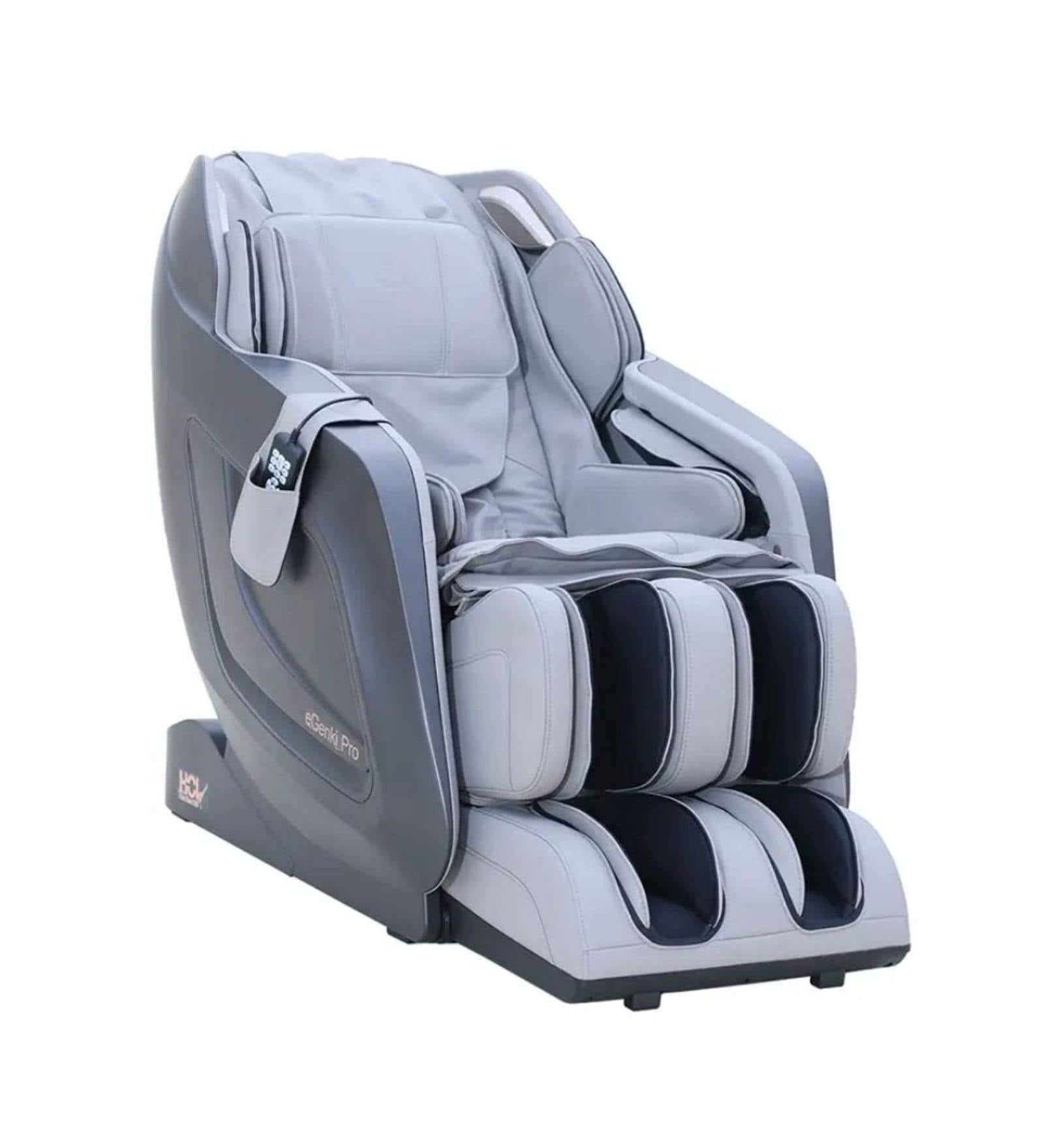 E-Genki Leather Pro Massage Chair In Grey Colour E-Genki Leather Pro Massage Chair In Grey Colour