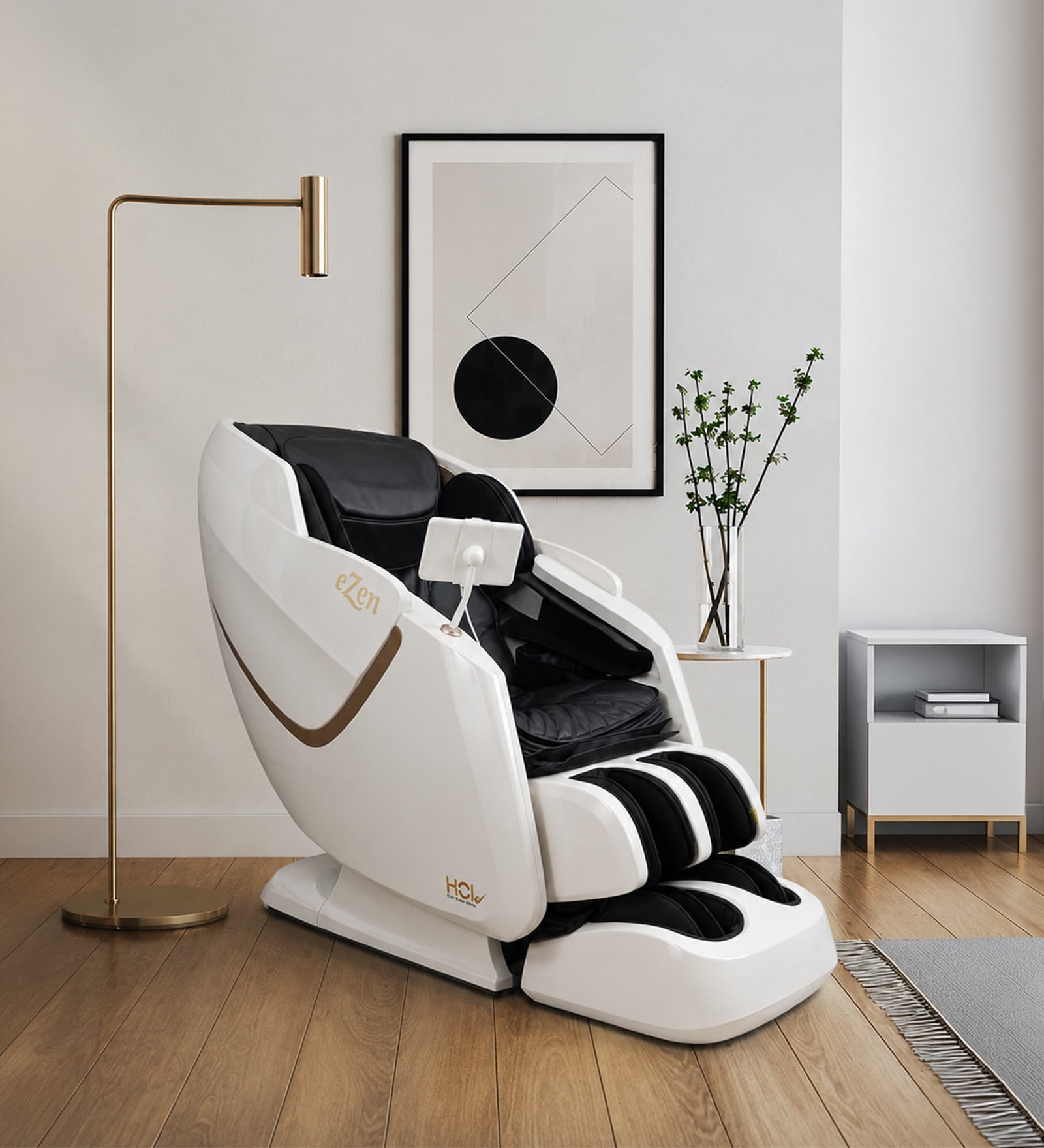 e-Zen Leather Body Massage Chair in Black Colour e-Zen Leather Body Massage Chair in Black Colour