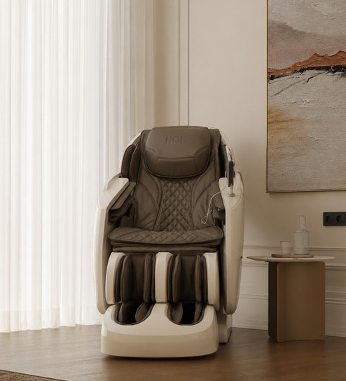 E-Zen Leather Body Massage Chair In Brown Colour