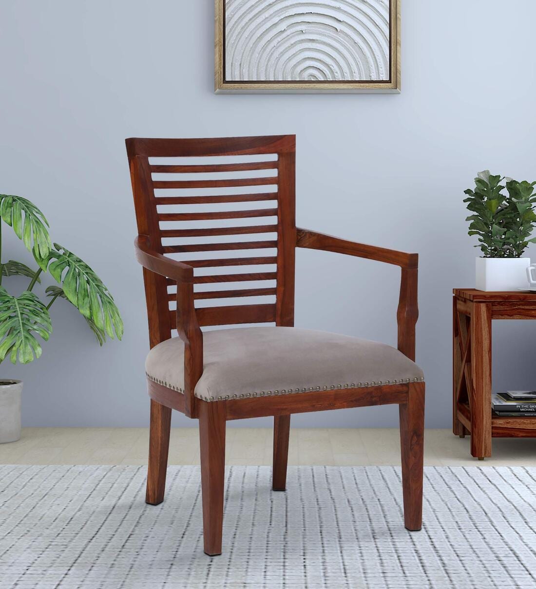Buy Eamont Solid Wood Arm Chair in Scratch Resistant Honey Oak Finish