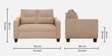 Ease Fabric 2 Seater Sofa in Brown Colour