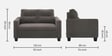 Ease Fabric 2 Seater Sofa in Grey Colour
