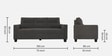 Ease Fabric 3 Seater Sofa in Grey Colour