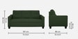 Ease Fabric 3 Seater Sofa In Sap Green Colour