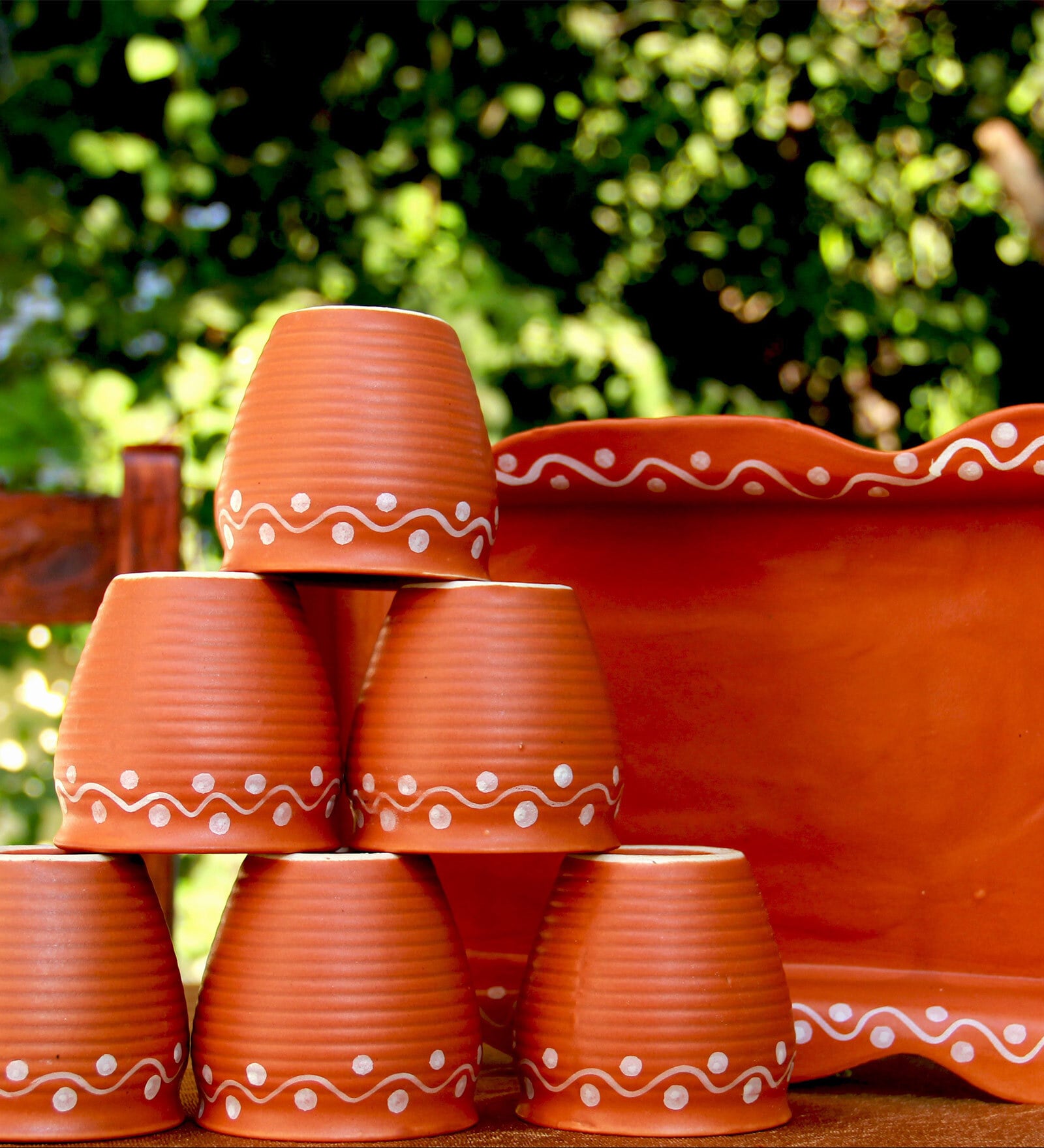 Earthen 100ml Brown Stoneware (Set of 7) Tea Khullad