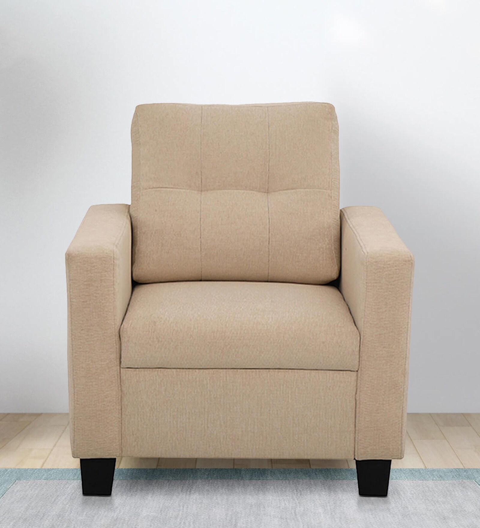 Ease Fabric 1 Seater Sofa in Biege Colour