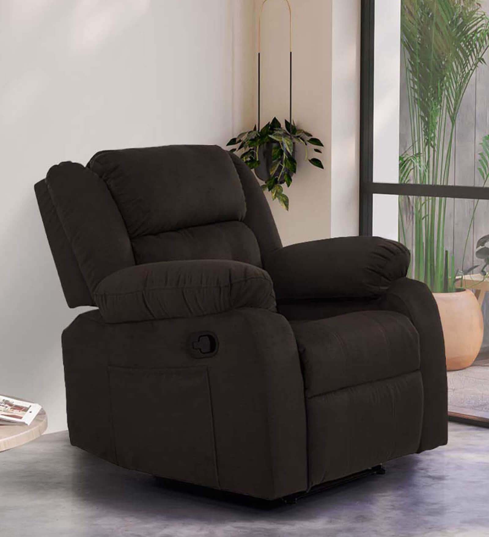 Roman 1 Seater Recliner in Dark Walnut Colour