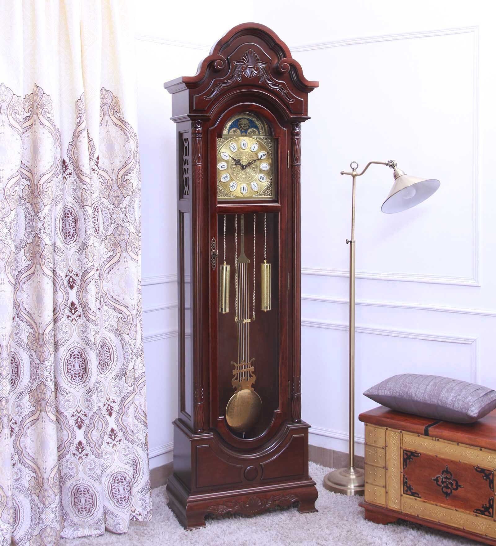 Buy Walnut Finish Solid Wood Grandfather Clock by EASTERN WATCH Online