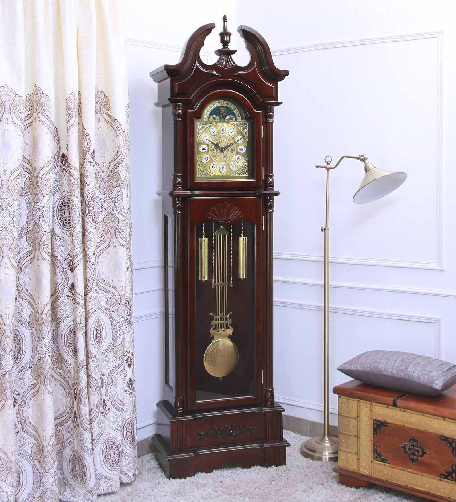 Buy Walnut Finish Solid Wood Grandfather Clock by EASTERN WATCH Online Grandfather Clocks