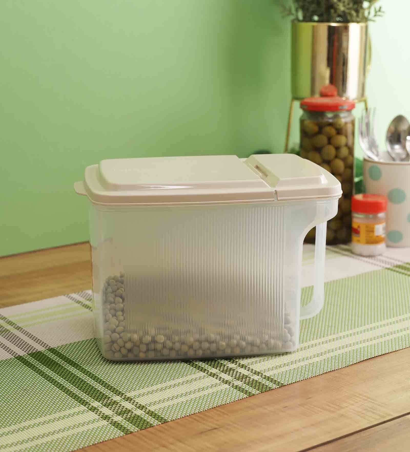 Easy 3.2 L Transparent Plastic Food Storage Container with Ivory Flip Lid