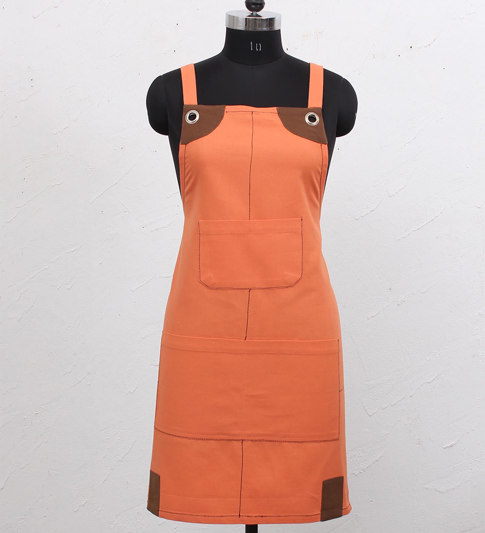 Easy Bake Orange Cotton Apron
