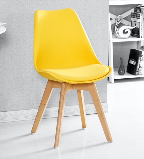 Eames Plastic Iconic Chair in Yellow Colour