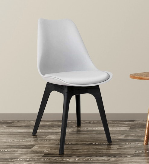 Eames Plastic Iconic Chair in White & Black Colour