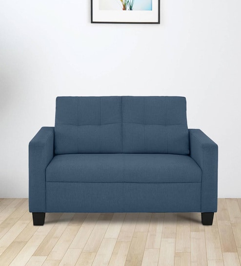 Ease Fabric 2 Seater Sofa In Blue Colour