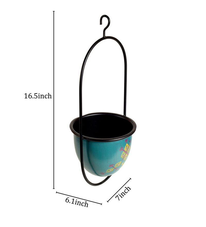 Buy Earthen NA Hanging Planter with Stand by Aakriti Art Creations