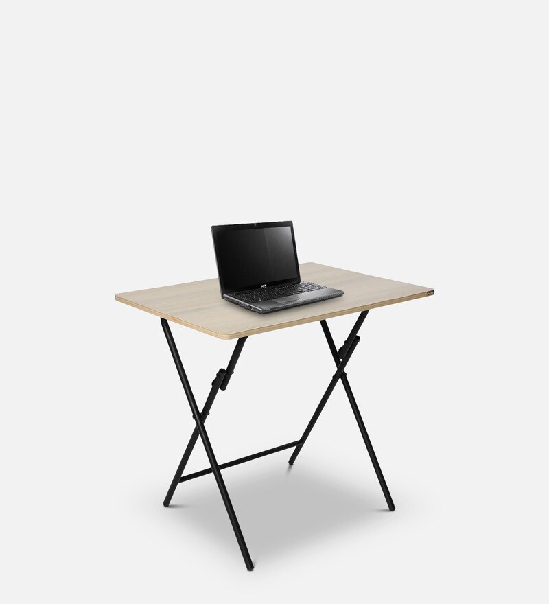 Buy Foldable Study Table in Light Acasia Finish by Woodware Online