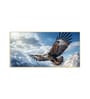 Eagle Flying Over Mountains Glass Finish Horizontal Wall Art