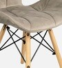 Eames Velvet Iconic Chair in Beige Colour