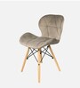 Eames Velvet Iconic Chair in Beige Colour