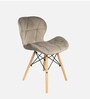 Eames Velvet Iconic Chair in Beige Colour