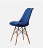 Eames Velvet Iconic Chair in Dark Blue Colour