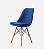 Eames Velvet Iconic Chair in Dark Blue Colour