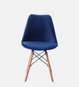 Eames Velvet Iconic Chair in Dark Blue Colour