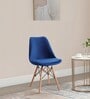 Eames Velvet Iconic Chair in Dark Blue Colour