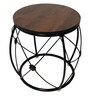 Ean Round Coffee Table in Brown Finish