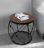 Ean Round Coffee Table in Brown Finish