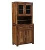 Earl Solid Wood Hutch Cabinet in Rustic Teak Finish