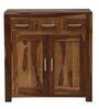 Earl Solid Wood Hutch Cabinet in Rustic Teak Finish