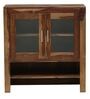 Earl Solid Wood Hutch Cabinet in Rustic Teak Finish