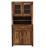 Earl Solid Wood Hutch Cabinet in Rustic Teak Finish
