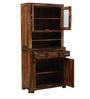 Earl Solid Wood Hutch Cabinet in Rustic Teak Finish