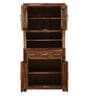 Earl Solid Wood Hutch Cabinet in Rustic Teak Finish