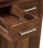 Earl Solid Wood Hutch Cabinet in Rustic Teak Finish