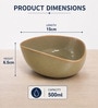 Earth Beige Triangle Ceramic Serving Bowls, 500 Ml (Set Of 2)
