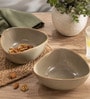 Earth Beige Triangle Ceramic Serving Bowls, 500 Ml (Set Of 2)