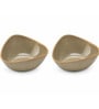 Earth Beige Triangle Ceramic Serving Bowls, 500 Ml (Set Of 2)