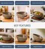 Earth Beige Triangle Ceramic Serving Bowl, 500 Ml