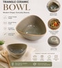 Earth Beige Triangle Ceramic Serving Bowl, 500 Ml
