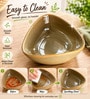 Earth Beige Triangle Ceramic Serving Bowl, 500 Ml