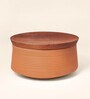 Earthen- Medium 650ml Brown Terracotta Curd Setter Bowl with Lid