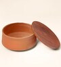 Earthen- Medium 650ml Brown Terracotta Curd Setter Bowl with Lid