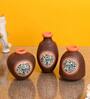 Earthen Miniatures Brown Terracotta (Set of 3) Vases